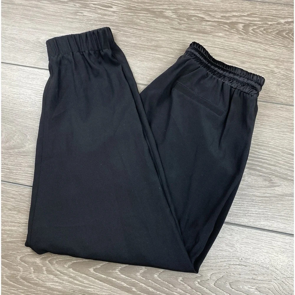 Ramy Brook Women's Silk Drawstring Jogger Pants Black Size Small